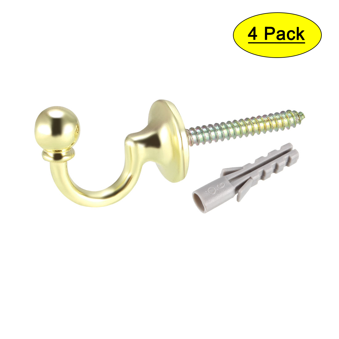 Decorative Curtain Drapery Holdback with Ball Wall Mounted Hook for