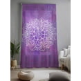 thumbnail image 2 of Sheer Curtains 84 Inches Long, Boho Floral Semi Sheer Curtains Light Filtering Window Treatment, Purple Flowers Vintage Bohemian Watercolor Privacy Voile Drapes for Living Room Bedroom 52x84 Inch, 2 of 7
