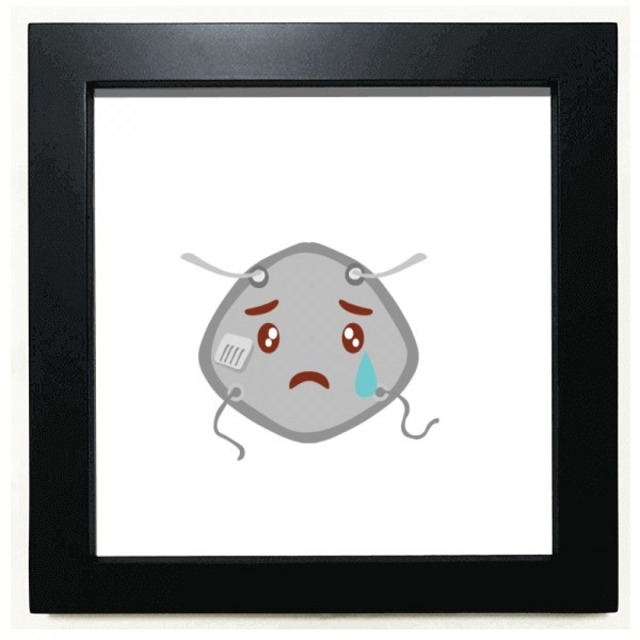Poor Lovely Head Expressions Deary Black Square Frame Picture Wall Tabletop