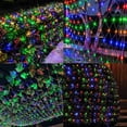 thumbnail image 2 of LED Net Mesh String Fairy Lights 200 LEDs 9.8FT x 6.6FT Net Lights  Plug in Waterproof Mesh Lights for Bushes Garden Patio Christmas Halloween Decorations (Green), 2 of 10