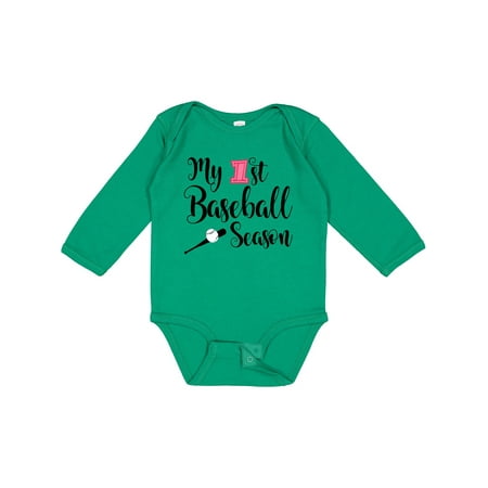 

Inktastic My 1st Baseball Season Gift Baby Girl Long Sleeve Bodysuit