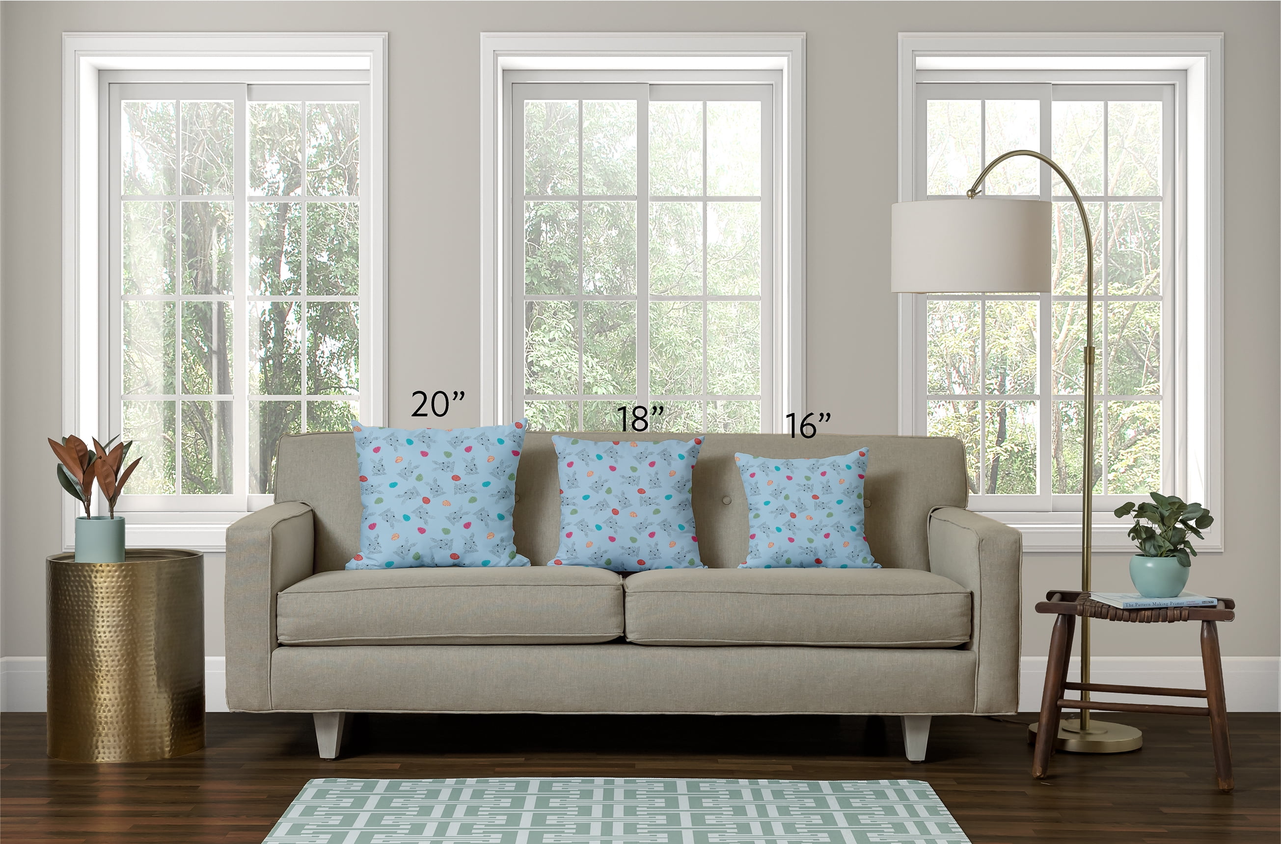Simply Daisy 20" x 20" Easter Polyester Throw Pillow