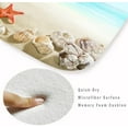 thumbnail image 3 of Non-skid Low Pile Sponge Foam Door Entry Rug for Bathroom Mat,Beach Starfish Conch Print Separate Tub Shower Skid Proof Long Rugs, Home Décor 3D Optical Illusion Non Slip Bath Mats 47 X 18 Inches, 3 of 6