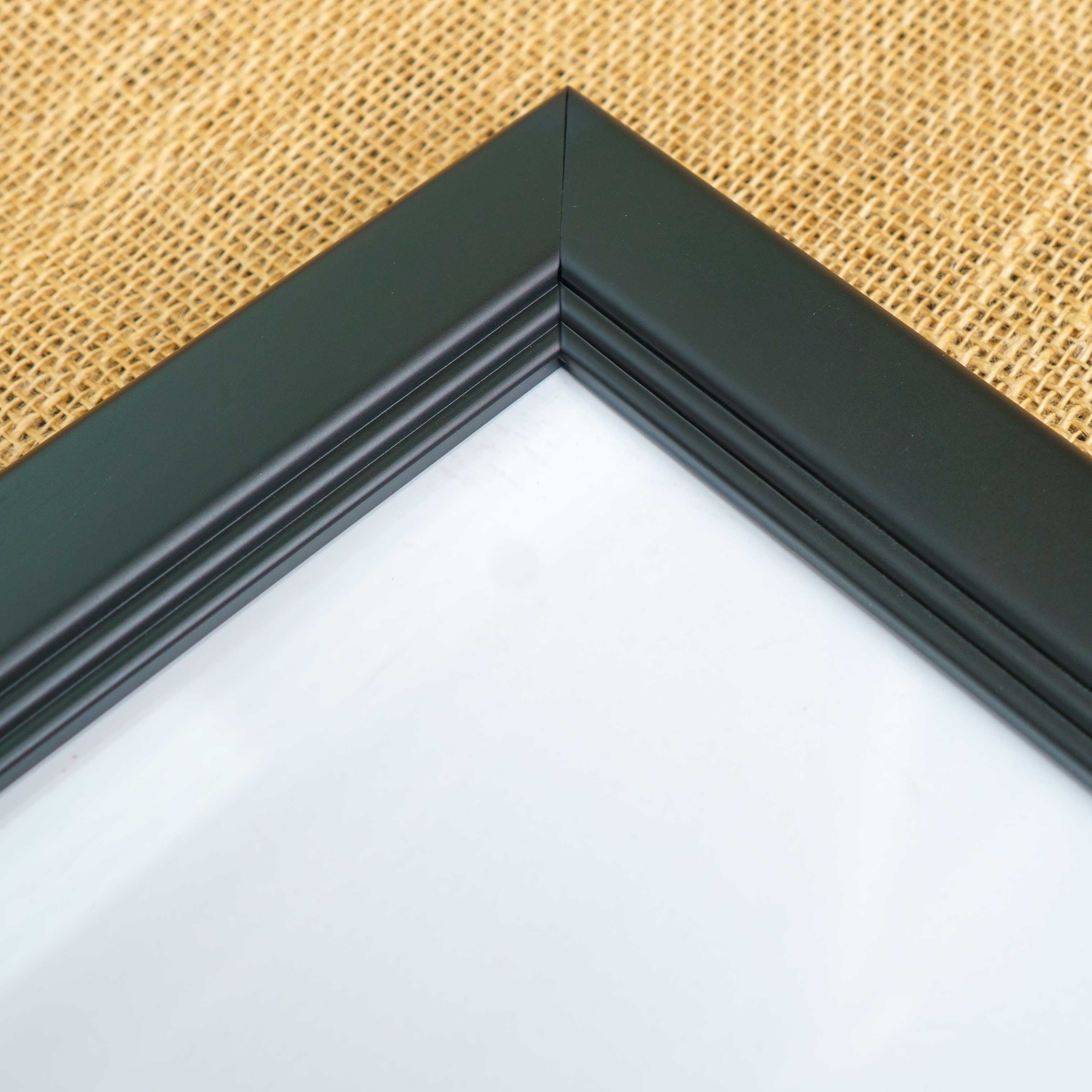 18x48 Frame Black Solid Wood Picture Frame - Complete Modern Photo Frame Includes UV Acrylic