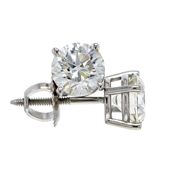 New World Diamonds 2.00 Carat IGI Certified Lab Grown Diamond Stud Earrings 14k White Gold I-J