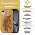thumbnail image 7 of Case Yard Wooden Case Outside Soft TPU Silicone Slim Fit Shockproof Wood Phone Cover for Girls Boys Men and Women Supports Wireless Charging California Bear Letters Design case for iPhone-XR, 7 of 7