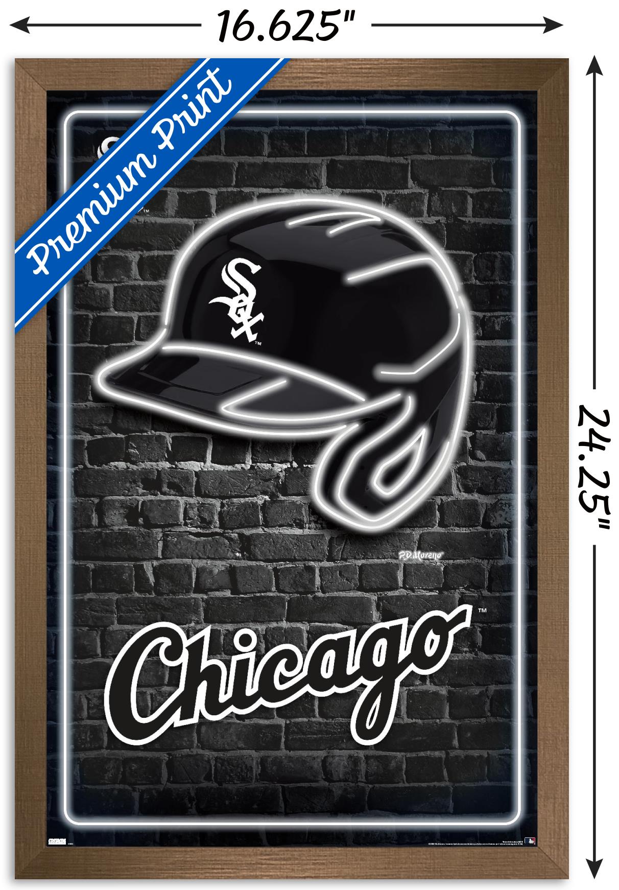 MLB Chicago White Sox - Neon Helmet 23 Wall Poster, 14.725" x 22.375" Framed