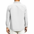 thumbnail image 3 of Yaltungu Button down Shirts for Men Long Sleeve Loose Fitting Lightweight Work Casual Office Tops with Pocket, 3 of 3