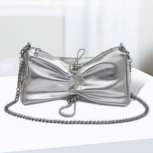 Bolso Hobo para mujer, bolso de nube con cadena, bolsos de hombro plisados de Color sólido, bolso de mano para mujer FLhrweasw Nuevo