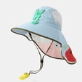 thumbnail image 2 of LIIPEE Kids Hats Summer Unisex Casual Cartoon Graphic Lightweight Adjustable Chin Strap Wide Brim Bucket Hats Children Outdoor Comfortable Breathable Soft Cute Daily Beach Sun Hats,One Size, 2 of 4