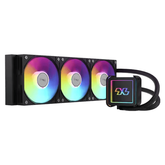 COOLLEO 360 Black ARGB Water Cooled Computer Case Infinite Mirror God Light Synchronization Support 1700/AM5 4PIN for CPU cooler