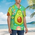 thumbnail image 5 of Xecao Avocado Keep Calm print Hawaiian shirt - a stylish short-sleeve button-down for men, perfect for casual beach and tropical outings., 5 of 9