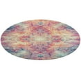 thumbnail image 4 of Kaleidoscope Mandala Colorful Floral Boho Floral Medallion Round Rug - Small Round Area Rug, Soft Non-Slip Machine Washable Bedroom Mat Indoor Accent Entry Carpet for Office Desk Dorm Hallway, 4 of 6