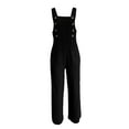 thumbnail image 5 of Besolor Womens Bib Overalls Button Straps Loose Jumpsuit Summer Wide Leg Rompers Baggy Fashion Sleeveless Playsuits, 5 of 6