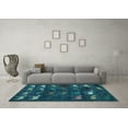 thumbnail image 3 of Ahgly Company Indoor Rectangle Abstract Light Blue Modern Area Rugs, 4' x 6', 3 of 4