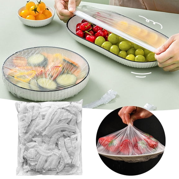 100PCS 10Inch Bowl Covers, Food Cover Dish Covers, Elastic Stretch Food Storage Lids, BPA-Free Wrap for Sourdough Proofing Meal Prep Fresh Keeping