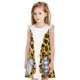 thumbnail image 1 of Fotbe Leopard Gnomes Vestido de Dormir para Niñas de 3 a 10 Años, Mangas Cortas, Estilo Princesa, Pijama Camisón con Mangas Voladas-Large, 1 of 6