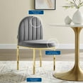 thumbnail image 5 of Tufted Side Dining Chair, Velvet, Gold Grey Gray, Modern Contemporary Urban Design, Kitchen Room Cafe Bistro Restaurant Hospitality, 5 of 9