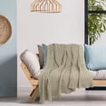 thumbnail image 4 of Unique Bargains 100% Cotton Cable Knit Throw Bed Blanket Ecru 60" x 78", 4 of 8