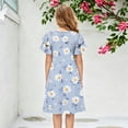 thumbnail image 5 of Grblisyd Girls Dresses Casual Ruffle Short Sleeve Midi Dress Cute Floral Print Crew Neck A-Line Dress, 5 of 5