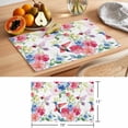 thumbnail image 6 of Rustic Watercolor Placemats Set of 1, Hummingbird Colorful Flower Leaves Non-Slip Place Mats Washable Table Mats for Kitchen Dining Table Decorations Indoor/Outdoor, 6 of 9