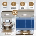 thumbnail image 5 of Blue Striped Window Privacy Film, Farmhouse Blue White Stripes Static Cling UV Sun Blocking Heat Control Window Tint Day and Night, Non-Adhesive Reusable One Way Windows Privacy Cover 17.7''x78.7'', 5 of 7