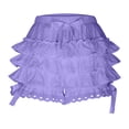 thumbnail image 5 of ZZwxWA Women's Ruffle Layered Y2k Lace Trim Shorts Mini Pettipants Fairy Tiered Bloomers Bottoms Pumpkin Shorts, 5 of 6