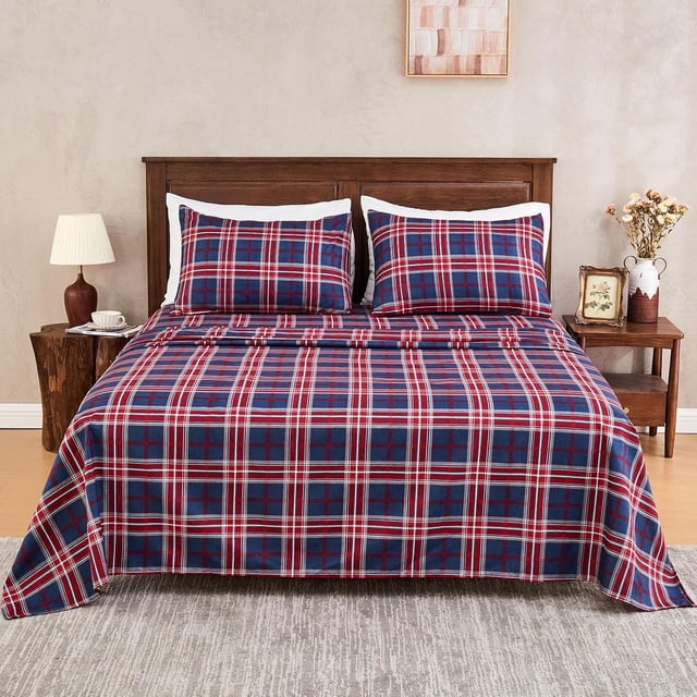 PC Deep Pocket Queen Sheet Set Fit Breathable Microfiber Soft Queen Size Sheet Set Hotel Style Bed Sheet Set for Women Men Flower