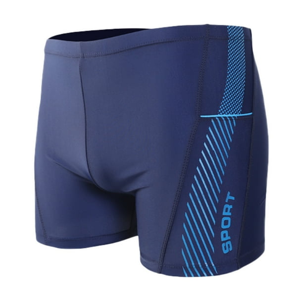 Mens Swim Trunks 5 Inch Inseam Beach Trunks Solid Dark Blue Xxxl