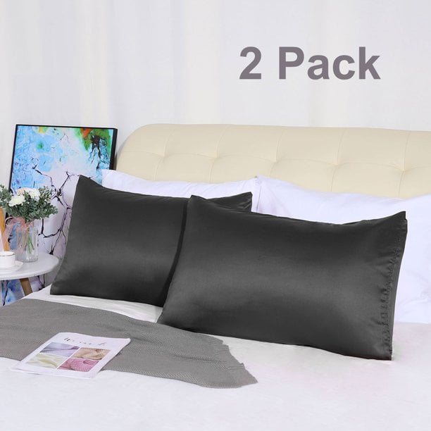 Details about   Soft Pure Satin Pillowcase Pillow Case Covers Queen Standard Bed Home Decor 