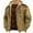 Khaki, variant on Fall Winter Men's Hooded Long Sleeve Pocket Plus Size Sweatshirt Jacket Padded Clothes