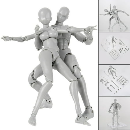 2 Pcs 2.0 Action Figure Male Female Model for SHF Body Kun Doll PVC Body-Chan DX (Best Body Figure For Men)