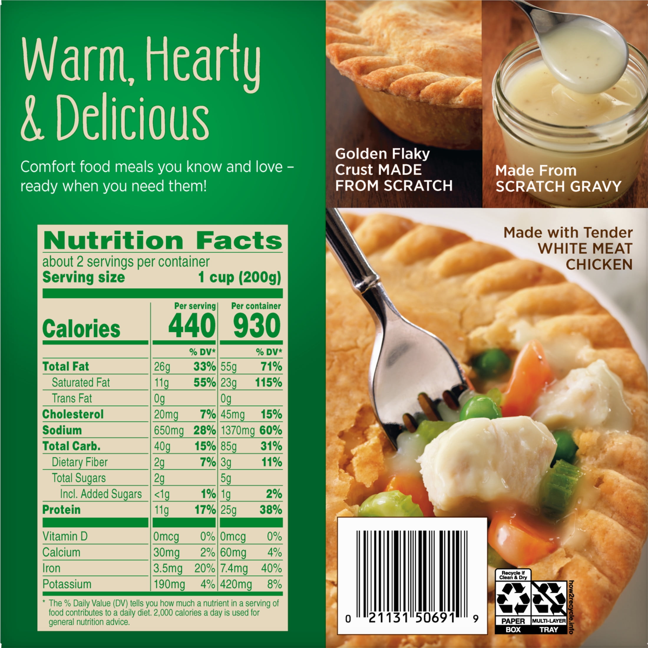 Marie Callender’s Chicken Pot Pie, Large Size, Frozen Meal, 15 oz.