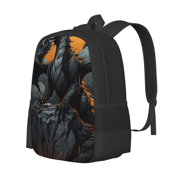 Fotbe Full Moon Black Dragon Mochila para Hombre y Mujer - Tela Oxford 600D Resistente - Mochila Impermeable de Gran Capacidad para Escuela, Viajes y Senderismo