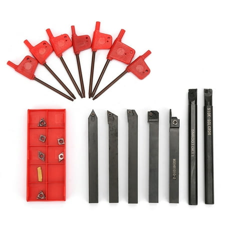 

7 Set 10mm Shank Lathe Turning Tool Holder Boring Bar DCMT CCMT Carbide Insert Wrench