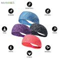 thumbnail image 7 of BadPiggies Women's Yoga Workout Stretch Sweatbands Running Sport Hairband Elastic Wicking Headbands (4 Color/Set), 7 of 7