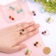 thumbnail image 3 of 10 anillos ajustables de 5 estilos con piedras preciosas mixtas, anillos abiertos con cuentas giratorias y alambre de cobre para mujer, dorados, 3 of 5