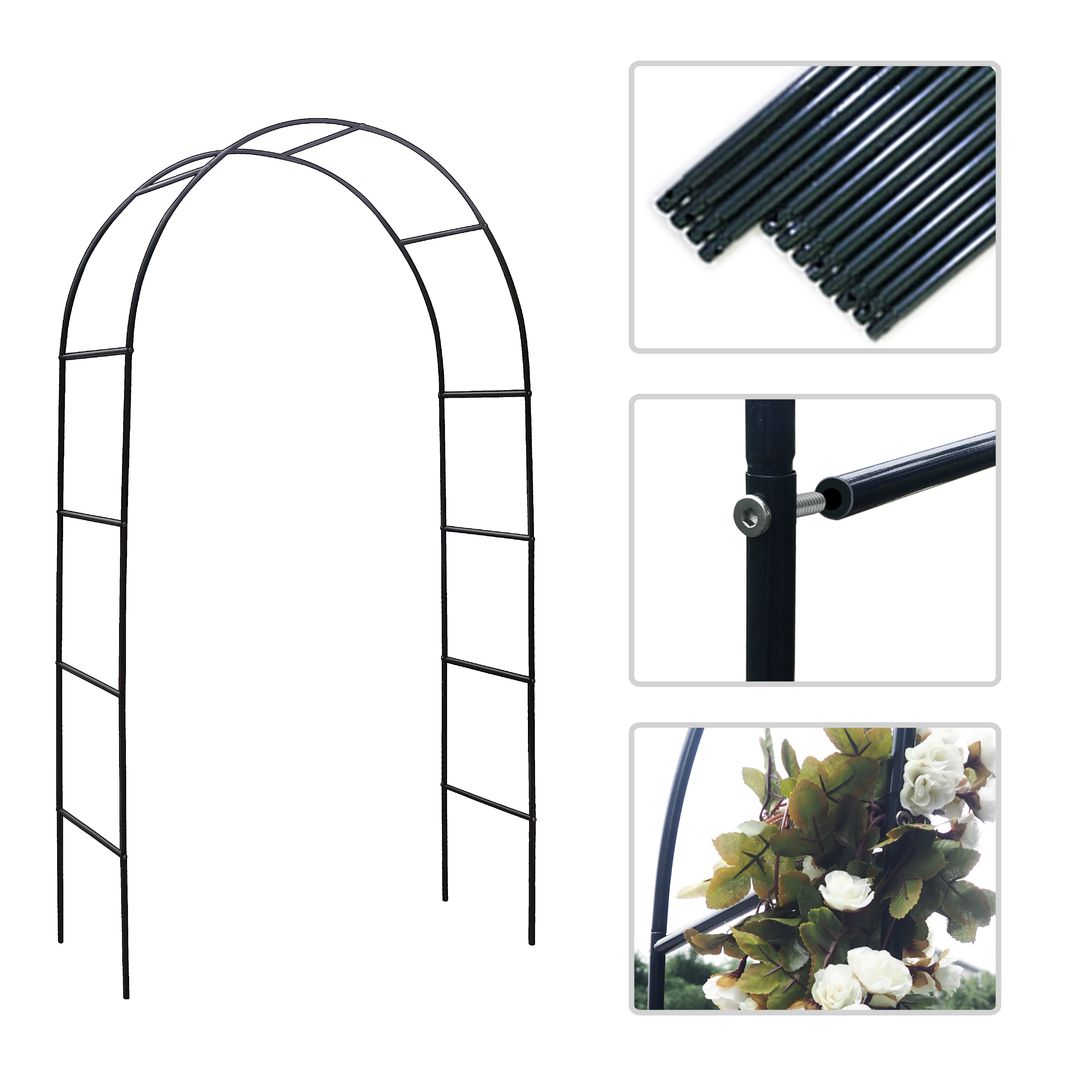 ATR ART to REAL 7'8" H x 4'5" W Patio Metal Garden Arch Trellis,Arbor Trellis for Climbing Plants Support or Wedding Decor,Dark Green