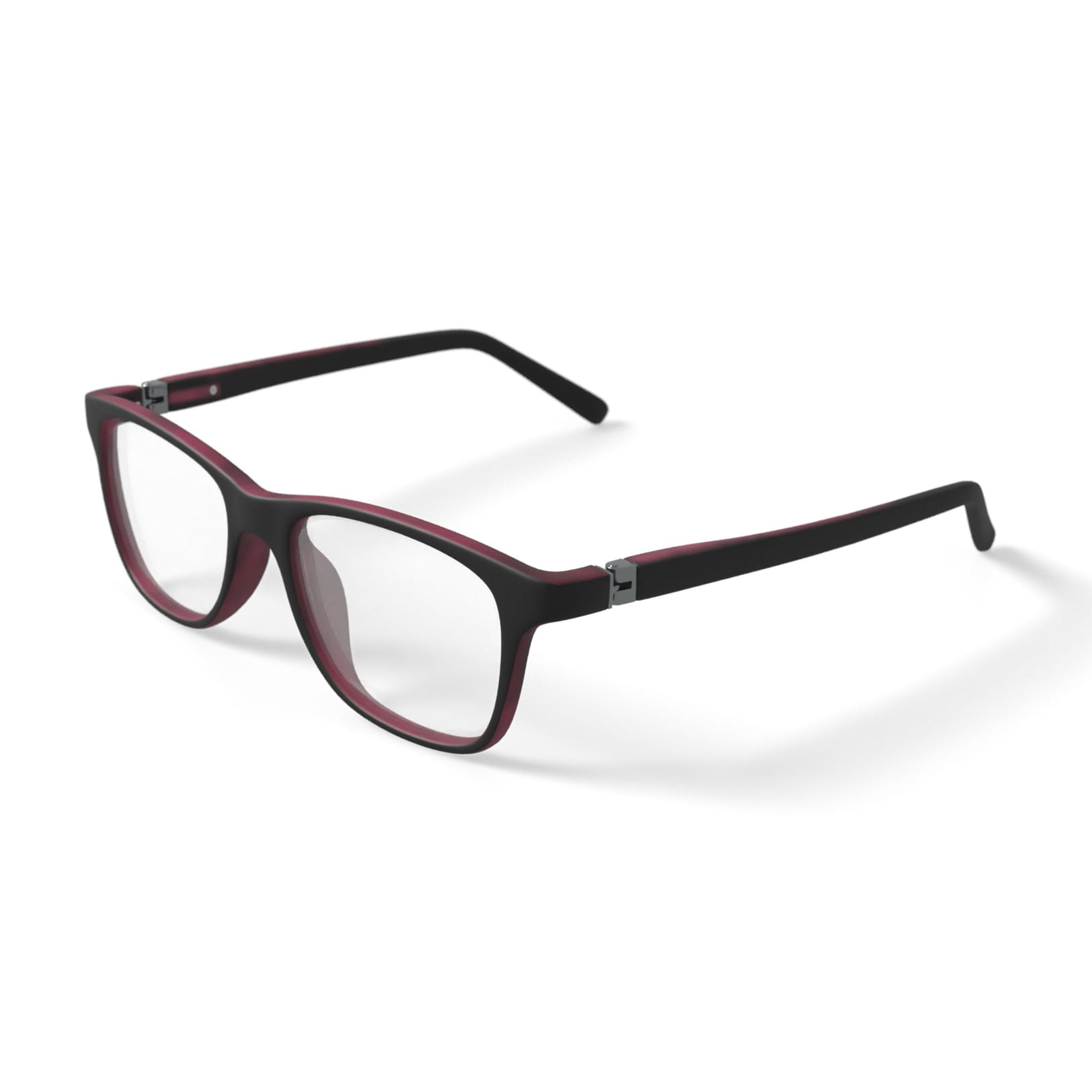 Adolfo Youth Swish Square Prescription Eyeglasses with Case, Black/Red