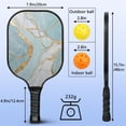 thumbnail image 4 of Pickleball Paddles Set Of 2, Fiberglass Surface, Turquoise Marble Pattern, 4 Balls & Bag, 4 of 5