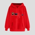 thumbnail image 2 of Oalirro Red Womens Long Sleeve Drawstring Hoodies Trendy Fahison Pullover Valentine's Day Gift for Her, 2 of 6