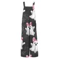 thumbnail image 4 of Stralyhd Midsummer Gather Casual Rompers Halloween Holiday Square Neck Jumpsuit Night Club Jumpsuits with Pockets Halloween Pumpkin Print Long Pants Dark Gray L, 4 of 5