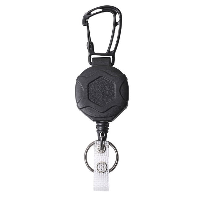 1pc Heavy Duty Retractable Badge Reel Keychain Strap Tactical ID Badge Reel Strap Steel Retractable Rope Keychain