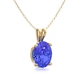 thumbnail image 5 of SuperJeweler 1 1/3 Carat Oval Shape Tanzanite Necklace In 14K Yellow Gold Over Sterling Silver, 18 Inches For Women, 5 of 5