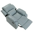 thumbnail image 7 of Traditional Leather Recliner Chair, Classic Manual Recliner Sofa with Overstuffed Heavy Duty Reclining Single Sofa for Living Room, Home Theater - Grey, 7 of 7