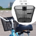 thumbnail image 4 of lacooooppia Bike Front Basket Metal Wire Cycling Accessory Black Universal Heavy Duty Basket Cargo Basket for Mountain Road Bikes M with Long Brace, 4 of 7