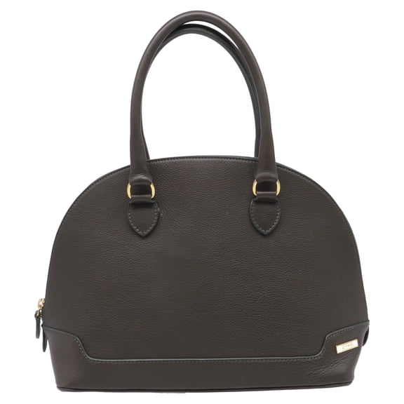 Pre-Owned Etro Zipped Dome Top Handle Bag in Olive Leather