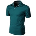 thumbnail image 2 of H2H Mens Cool Dry Compression Short Sleeve Polo T-Shirts STEELBLUE US M/Asia L (CMTTS268), 2 of 6