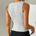 thumbnail image 5 of JGGSPWM Women's Ribbed Knit Sleeveless Tank Tops Button Down Slim Fit Going Out Vests Gray S, 5 of 5