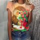 thumbnail image 2 of Camiseta de manga corta con cuello redondo y estampado informal de verano para mujer Pompotops hfajkhk135026, 2 of 5